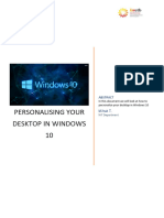 Personalising Your Desktop in Windows 10