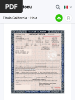 Titulo California - Hola - Certificate of Title Vehicle History 613050622 S e Commercial Yr Vehiculo - Studocu