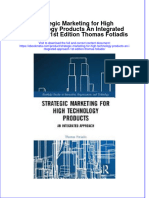 Full Ebook of Strategic Marketing For High Technology Products An Integrated Approach 1St Edition Thomas Fotiadis Online PDF All Chapter