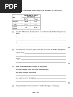 Comparing The Earth and Venus EXAM QUESTIONS