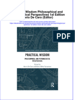 Full Ebook of Practical Wisdom Philosophical and Psychological Perspectives 1St Edition Mario de Caro Editor Online PDF All Chapter