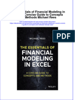 Full Ebook of The Essentials of Financial Modeling in Excel A Concise Guide To Concepts and Methods Michael Rees Online PDF All Chapter