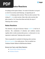 CBSE Class 11 Chemistry Chapter 8 Redox Reactions Revision Notes