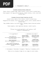 Hosanna Menu 09 03 24