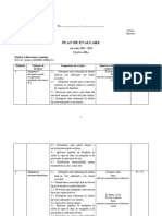 PLAN DE EVALUARE - Clasa A III-a