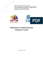 Manual para La Elaboración Del Trabajo de Grado UPTM