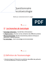 Questionnaire D'ecotoxicologie