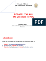 BDSA601 ITML603 The Literature Review (Copy)