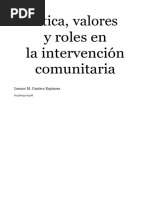 Ética, Valores y Roles en La Intervención Comunitaria