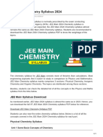 JEE Main Chemistry Syllabus 2024