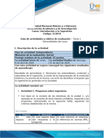 Guía de Actividades y Rúbrica de Evaluación - Tarea 1 - Generalidades Del Curso