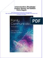 Full Ebook of Family Communication Routledge Communication Series 3Rd Edition Chris Segrin Online PDF All Chapter