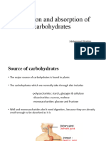 Digestion and Absorption of Carbohydrates