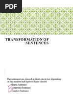 Transformation of Sentences