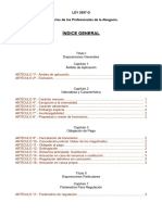 Índice General: LEY 2557-O Honorarios de Los Profesionales de La Abogacía