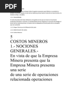 Costos de Producción de Extractiva