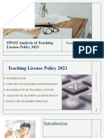 Teacher License POLICY