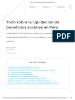 Todo Sobre La Liquidación de Beneficios Sociales en Perú