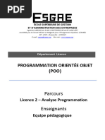 Programmation Orientée Objet (POO) : Parcours