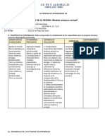 Sesión de Aprendizaje Modelo Atómico Actual