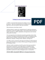 Welding Procedure Specifications