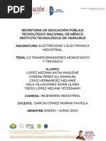 2.3 Transformadores Monofásico y Trifásico