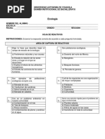 Examen Institucional ECOLOGÍA Bach