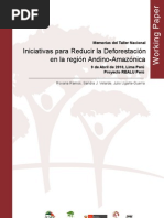 Iniciativas para Reducir La Deforestación en La Región Andino-Amazónica