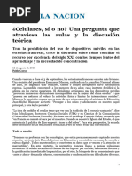 LA NACION - Uso Del Celular en El Aula + Actividades para ESI