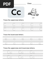 Letter C, D, E Tracing Worksheet