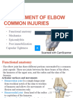 Management of Elbow Common Injuries: Functional Anatomy Mechanics Epicondylitis Post Immobilization Capsular Tightness