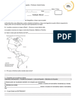 Avaliação 7º Ano - Geografia - 2024