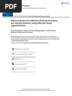 Measuring Level of Reflective Thinking of Physics Pre-Service Teachers Using Effective Essay Argumentation