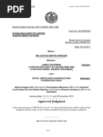 Spearman (Protected Party by His Brother and Litigation Friend, Spearman) V Royal United Bath Hospitals NHS Foundation Trust (2017) EWHC 3027 (QB)