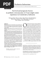 Survival and Prognostic Factors in Pediatric Osteosarcoma