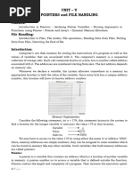 Unit - V Pointers and File Handling