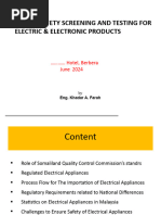 Safety Screening For Imported Electric and Electronic Equipments in Somaliland