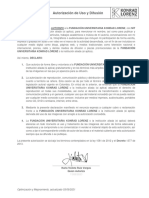 Carta de Autorización Uso y Difusión de Imagen Convocatoria Study Visits by Groups of Foreign Students DAAD Alemania