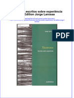 Full Download Tremores Escritos Sobre Experiencia 1St Edition Jorge Larossa Online Full Chapter PDF