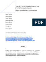 Factores Que Impactan en Las Competencias de Los Deportistas Universitarios