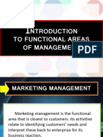 Introduction To The Different Functional Areas of Management