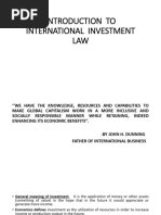 Introduction To International Investment LAW