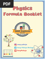 Physics Formula Sheet by Seep Pahuja