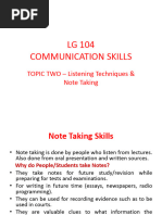 TOPIC 2 - Listening & Note Taking Skills