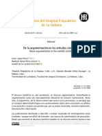 De La Argumentación en Los Artículos Científicos