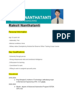 CV Raksit Nanthatanti Master Student