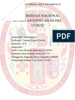 Universidad Nacional de San Antonio Abad Del Cusco: Año de La Unidad, Paz Y Desarrollo