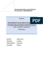 Plan de Capacitación para La Gestión Del Servicio de Agua y Saneamiento