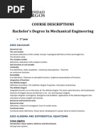 Course Descriptions Mechanical Engineering 1