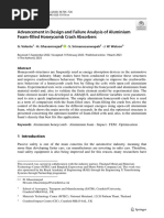 Advancement in Design and Failure Analysis of Aluminium Foam Filled Honeycomb Crash Absorbers